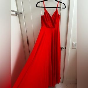 Lulus red wedding guest dress